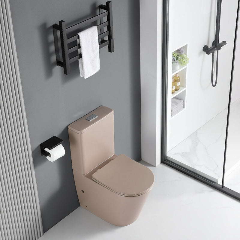 Toilette WC à poser CIPOLI en céramique beige mat - Le Monde du Bain