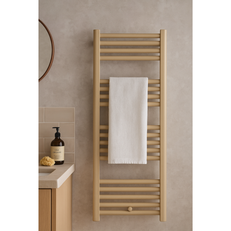 Radiateur sèche-serviettes eau chaude CODA 120 cm beige mat