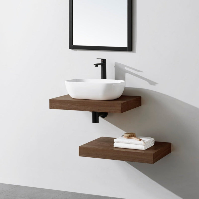 Plan suspendu pour vasque TOP noyer