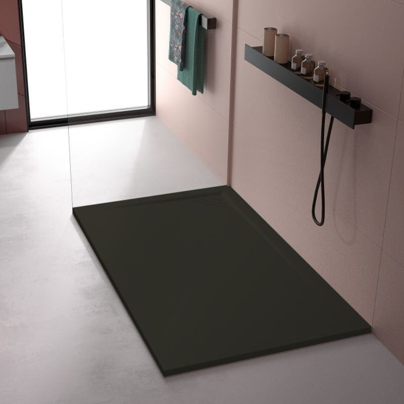 Grille couleur - Receveur de douche extra plat TRINITY noir - Le Monde du Bain