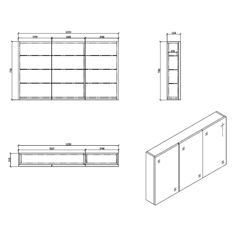 Ensemble de meubles salle de bain design SIENA largeur 120 cm, blanc laqué