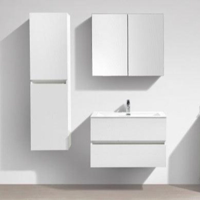 Ensemble de meubles salle de bain design SIENA largeur 60 cm, blanc laqué - Le Monde du Bain