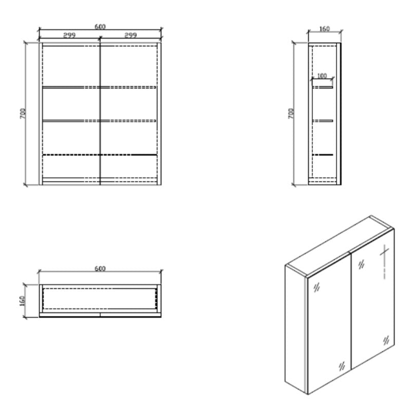 Armoire de toilette bloc-miroir SIENA largeur 60 cm Chêne Clair - Le Monde du Bain