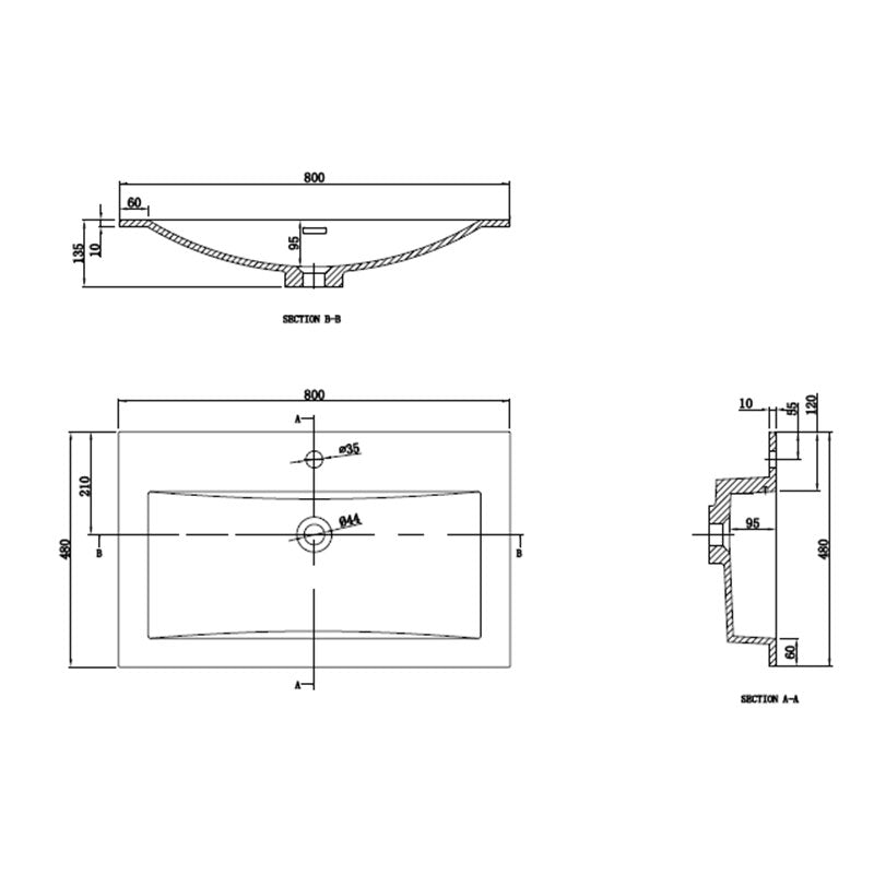 Meuble salle de bain design simple vasque SIENA largeur 80 cm, blanc laqué - Le Monde du Bain
