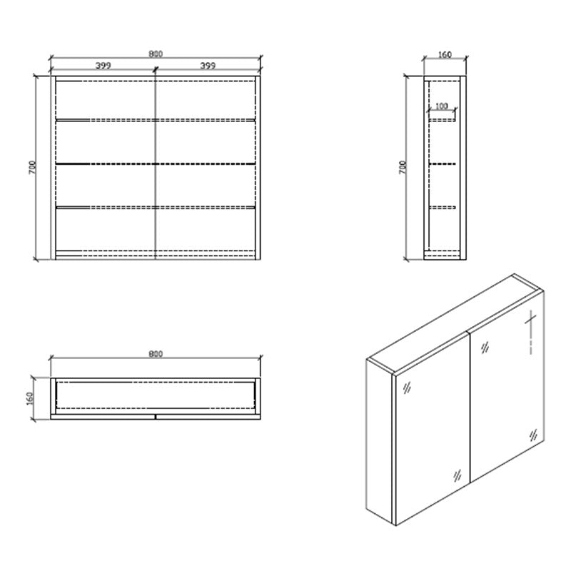 Armoire de toilette bloc-miroir SIENA largeur 80 cm, blanc laqué - Le Monde du Bain