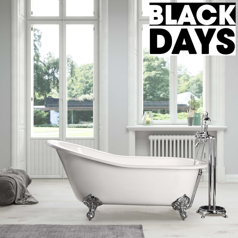 Baignoire sur pieds en fonte petite taille ASHFORD Blanche