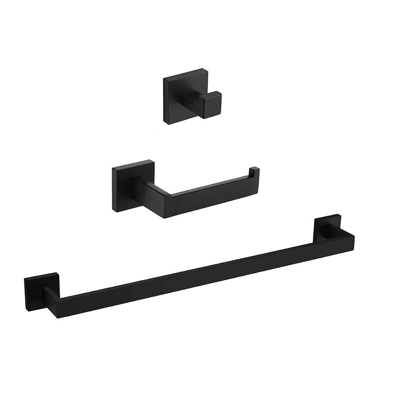 Pack accessoires de salle de bain LUANDA noir mat - Le Monde du Bain