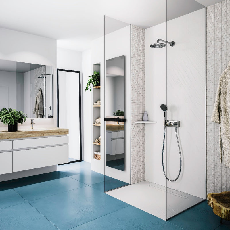 Radiateur sèche-serviettes électrique, finition MIROIR, 450 W, 800 W ou 1200 W - Le Monde du Bain