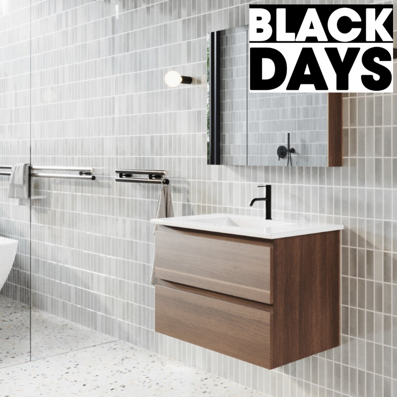 Meuble salle de bain design simple vasque MESSINA largeur 80 cm noyer