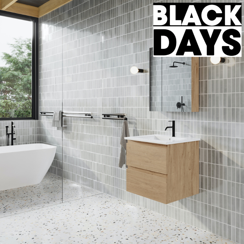 Meuble salle de bain design simple vasque MESSINA largeur 60 cm chêne clair