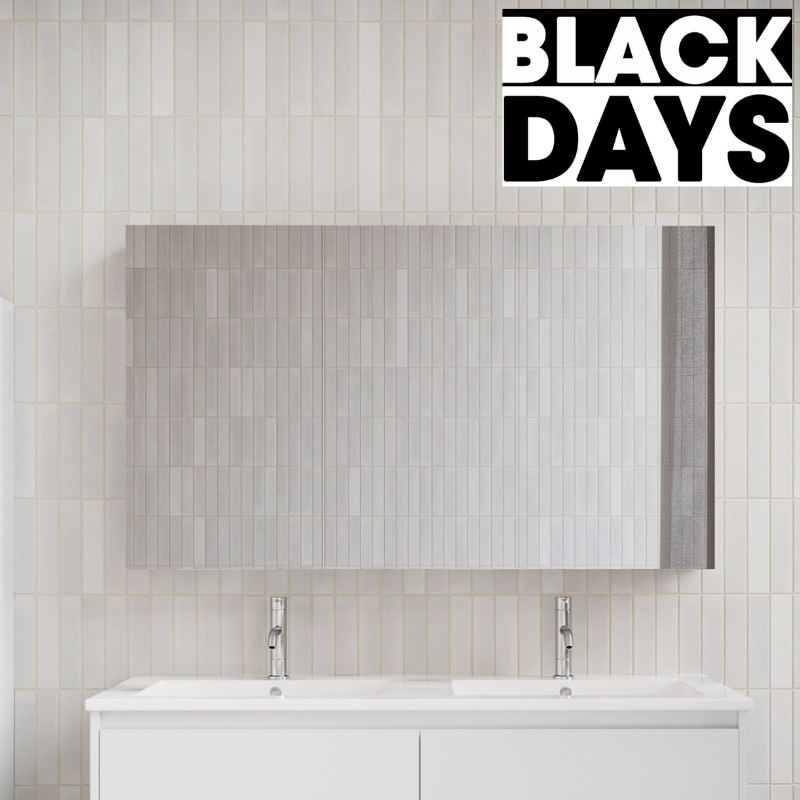 Armoire de toilette bloc-miroir FORTINA largeur 120 cm blanc