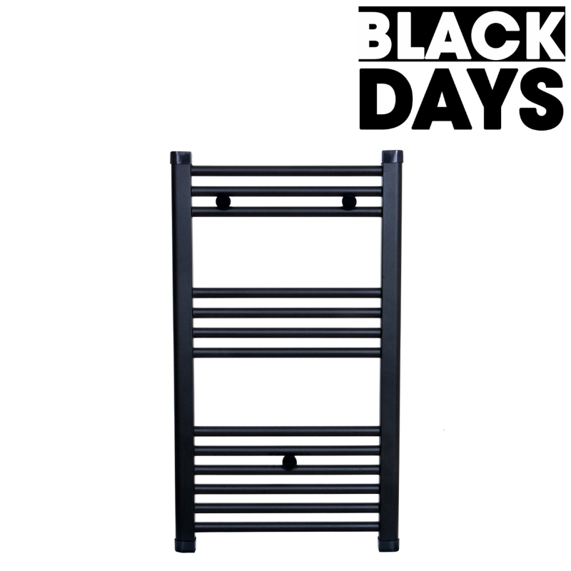 Radiateur sèche-serviettes eau chaude CODA 80 x 50 cm noir mat