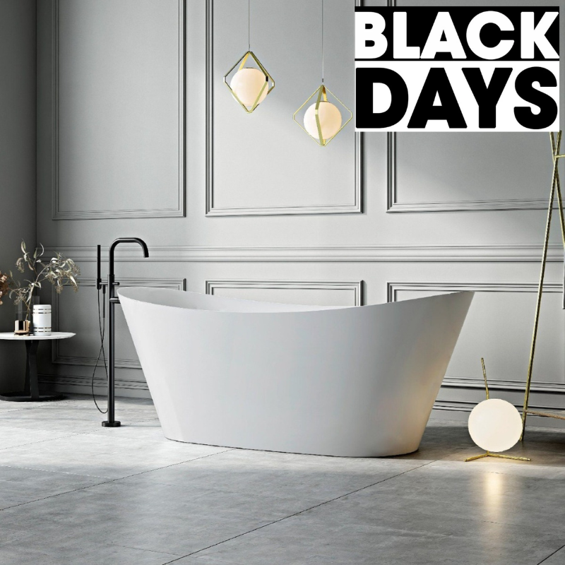 Baignoire îlot design ovale PALMA blanche brillante ou mate