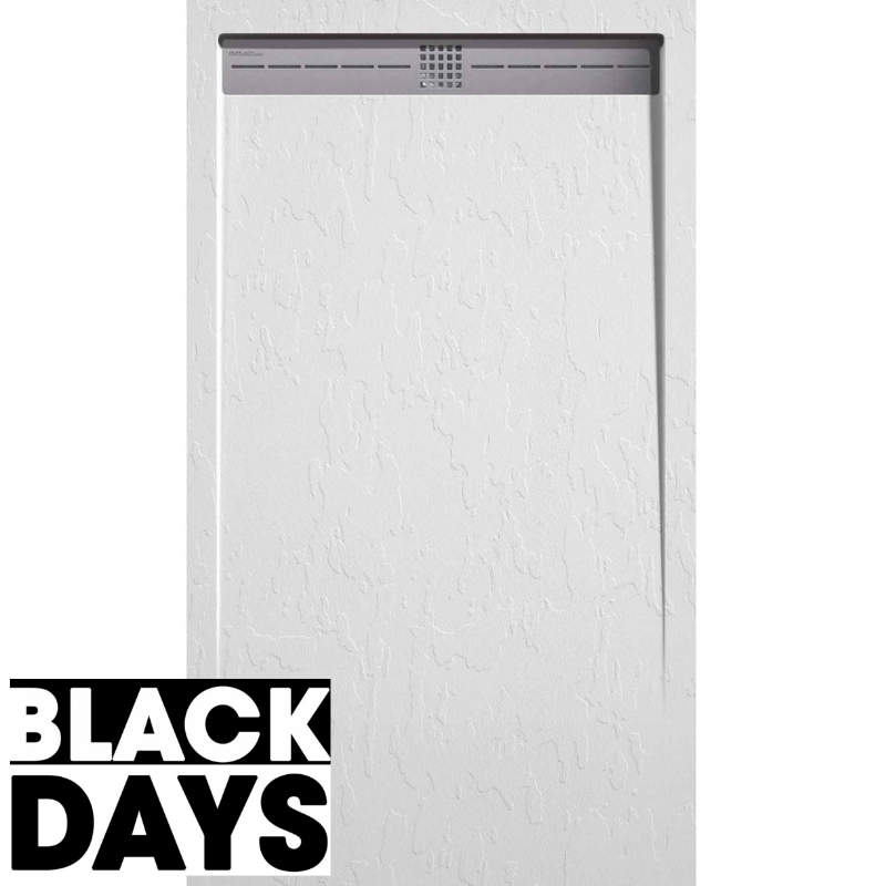 Receveur de douche extra plat ARCO en résine surface ardoisée blanc