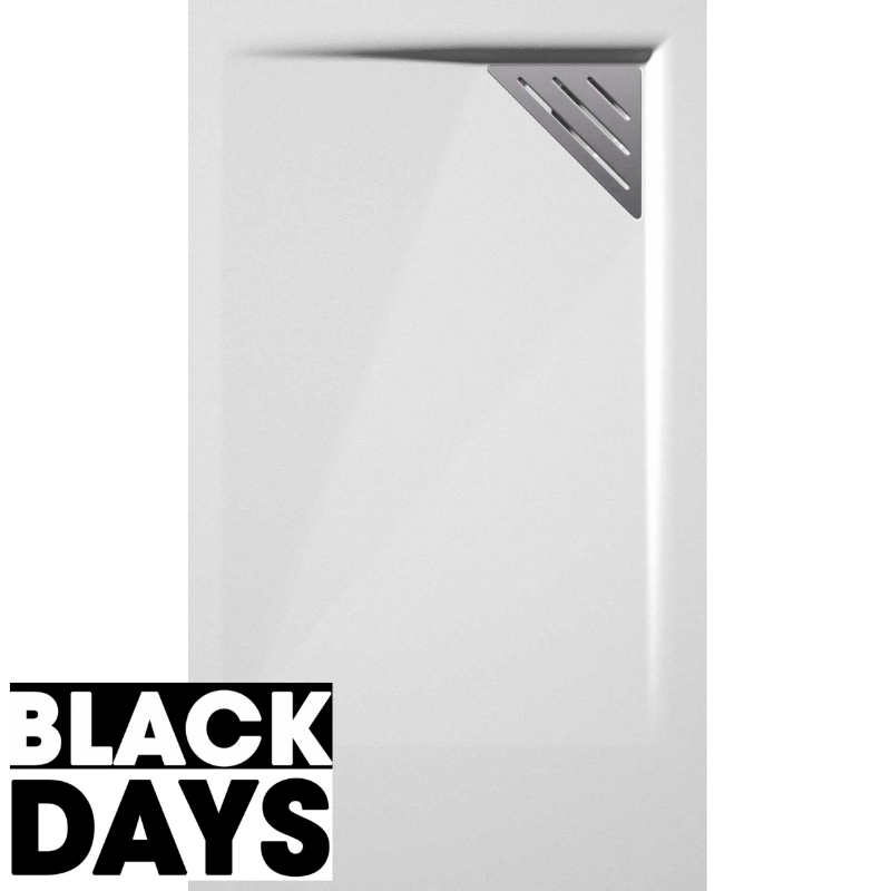 Receveur de douche extra plat TRINITY blanc en résine minérale