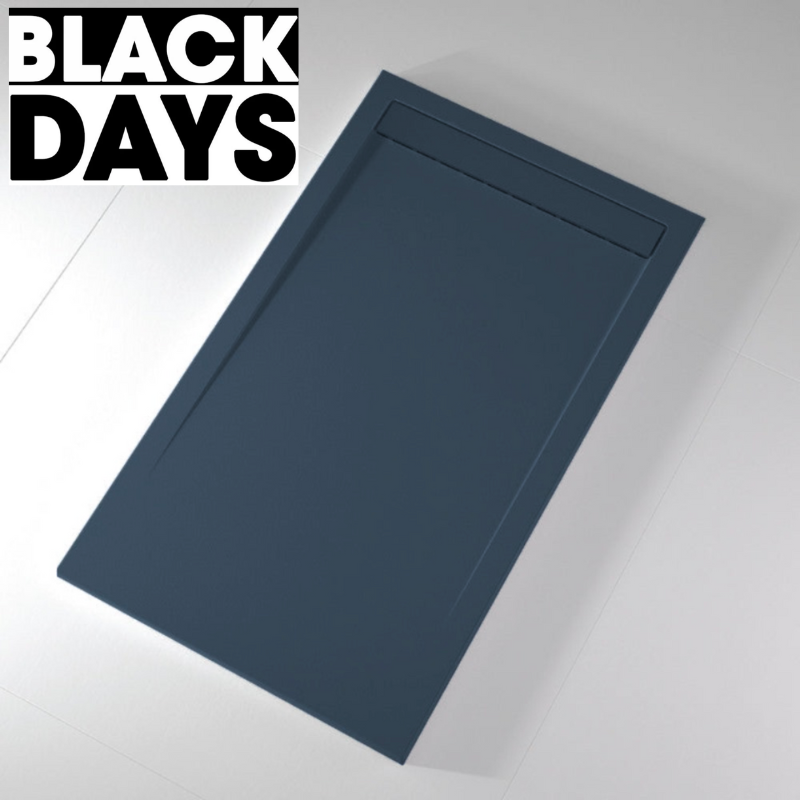 Receveur de douche extra plat CLEVER en résine surface ardoisée anthracite