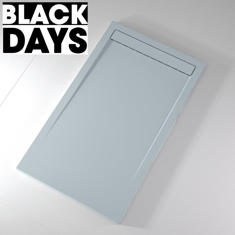 Receveur de douche extra plat CLEVER en résine surface ardoisée gris cendre