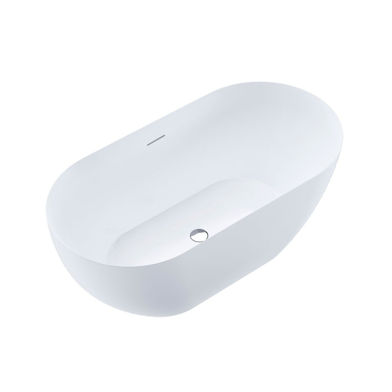 Baignoire îlot design ovale LISBON blanche mate - Le Monde du Bain