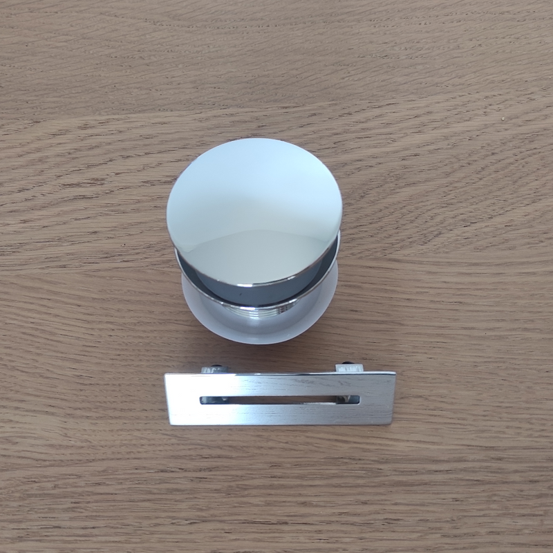 Bonde et cache trop-plein, chromé, pour baignoire îlot design