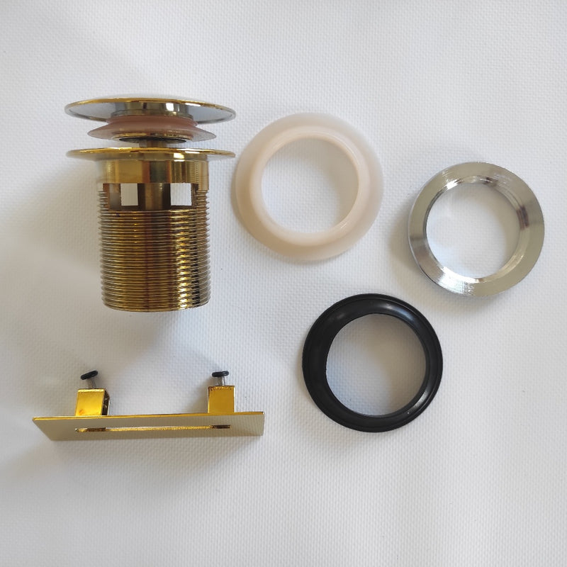 Bonde et cache trop-plein, Or brillant, pour baignoire îlot design - Le Monde du Bain