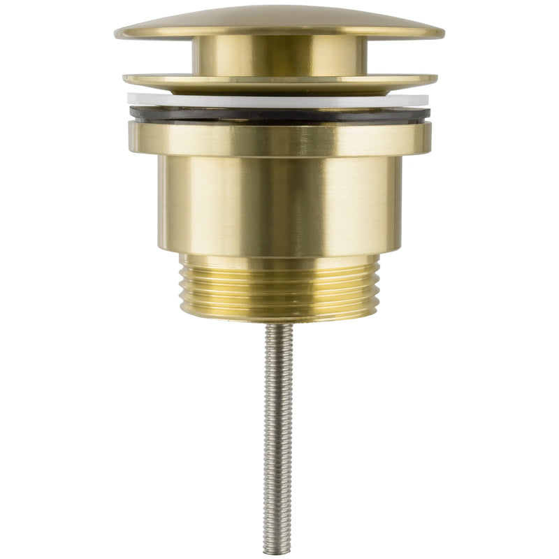 Bonde lavabo or brossé pour vasques avec ou sans trop-plein