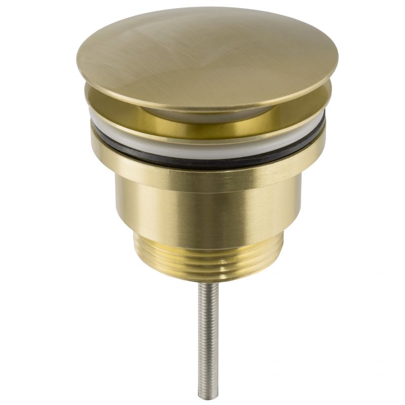 Bonde lavabo or brossé pour vasques avec ou sans trop-plein