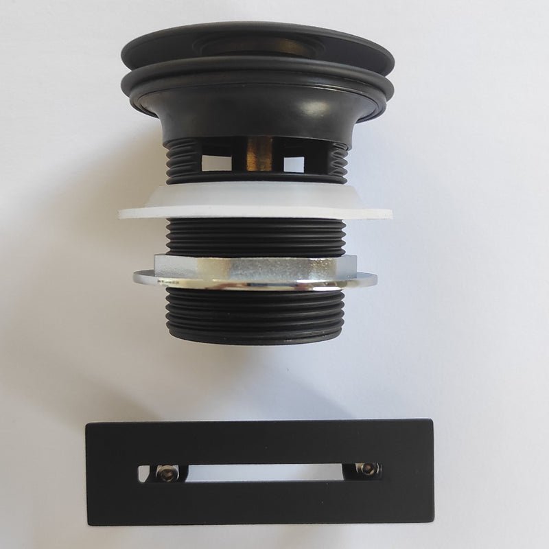 Bonde et cache trop-plein, noir mat, pour baignoire îlot design - Le Monde du Bain