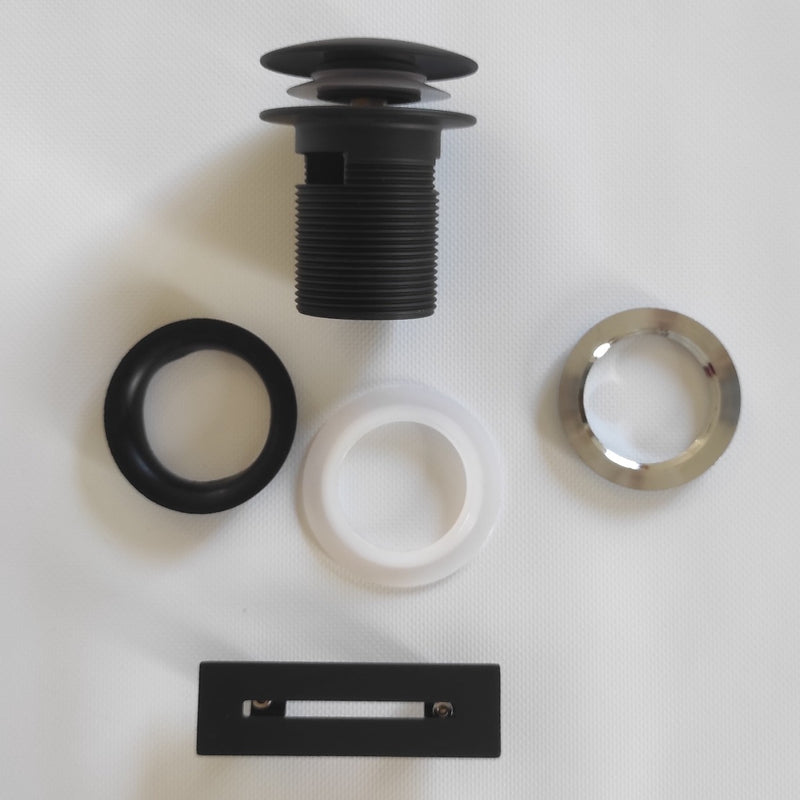 Bonde et cache trop-plein, noir mat, pour baignoire îlot design - Le Monde du Bain