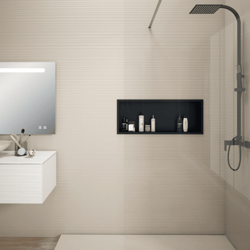 Niche de douche à encastrer CLARIS noir mat - Le Monde du Bain