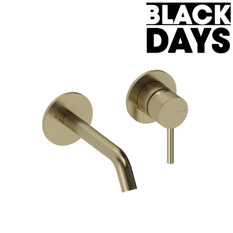 Robinet mitigeur mural LOOP or brossé