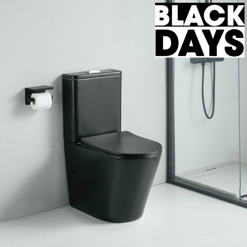 Toilette WC à poser CIPOLI en céramique noir mat