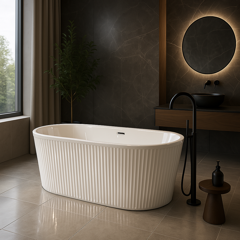 Baignoire îlot design ovale CORBIN blanche