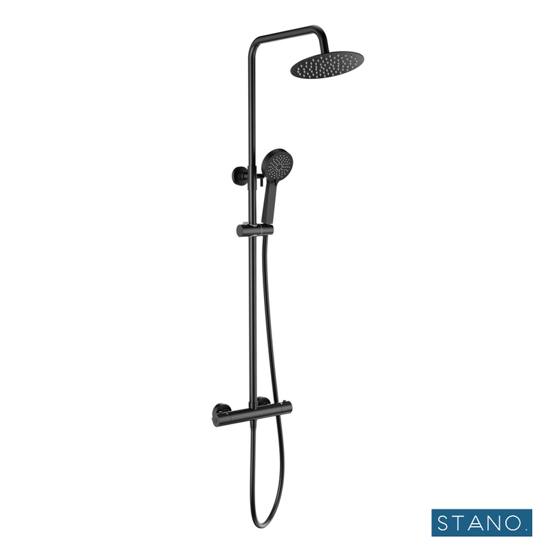 Pack Receveur de douche extra plat blanc + Colonne de douche thermostatique - Le Monde du Bain