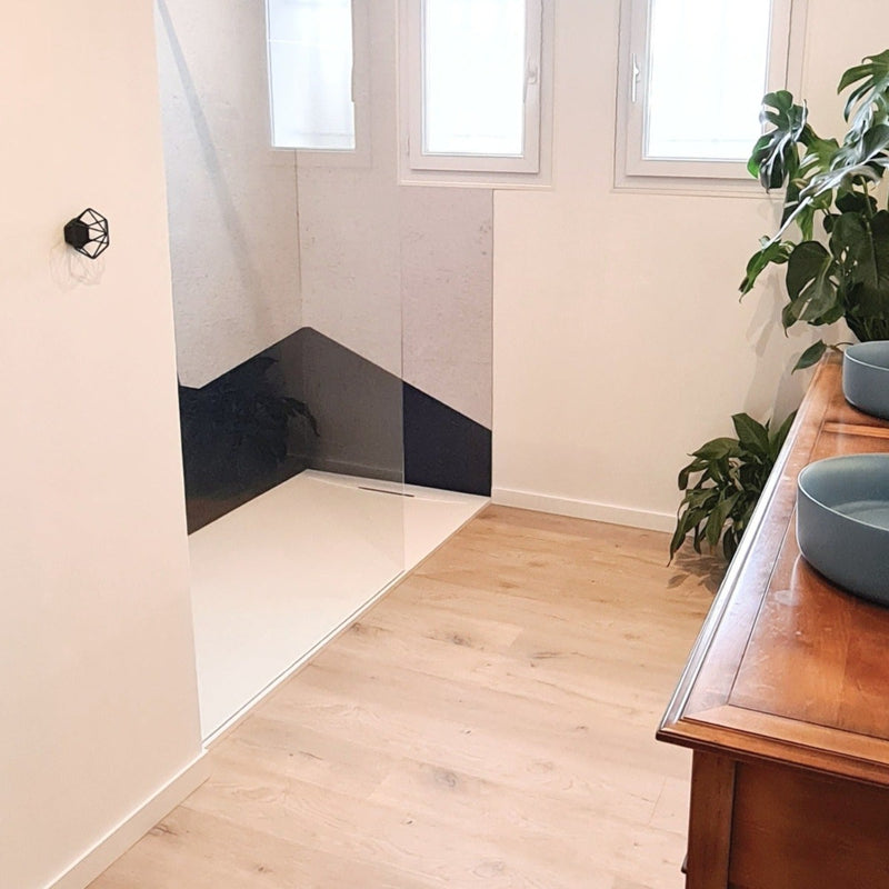 Receveur de douche extra plat COVER en résine surface ardoisée blanc - Le Monde du Bain