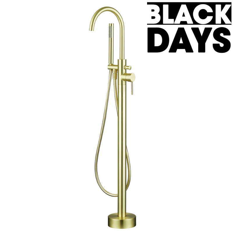 Robinet mitigeur bain/douche sur pied DEBRIO or brossé