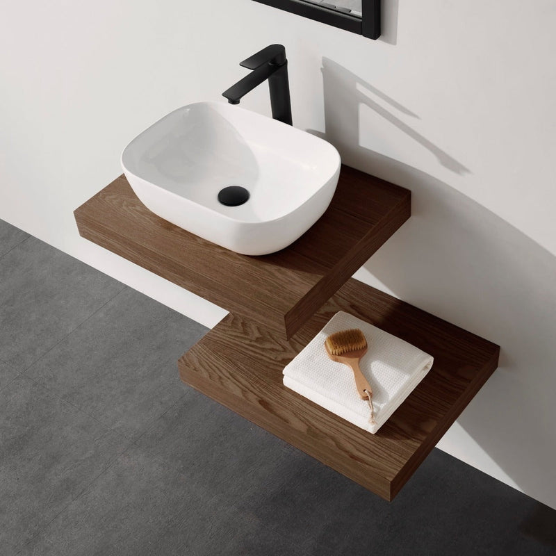 Plan suspendu pour vasque TOP noyer