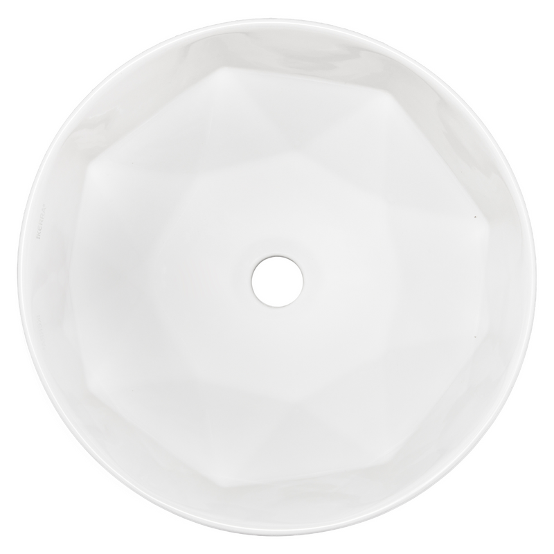 Vue de dessus Vasque à poser ronde en céramique ELYNA