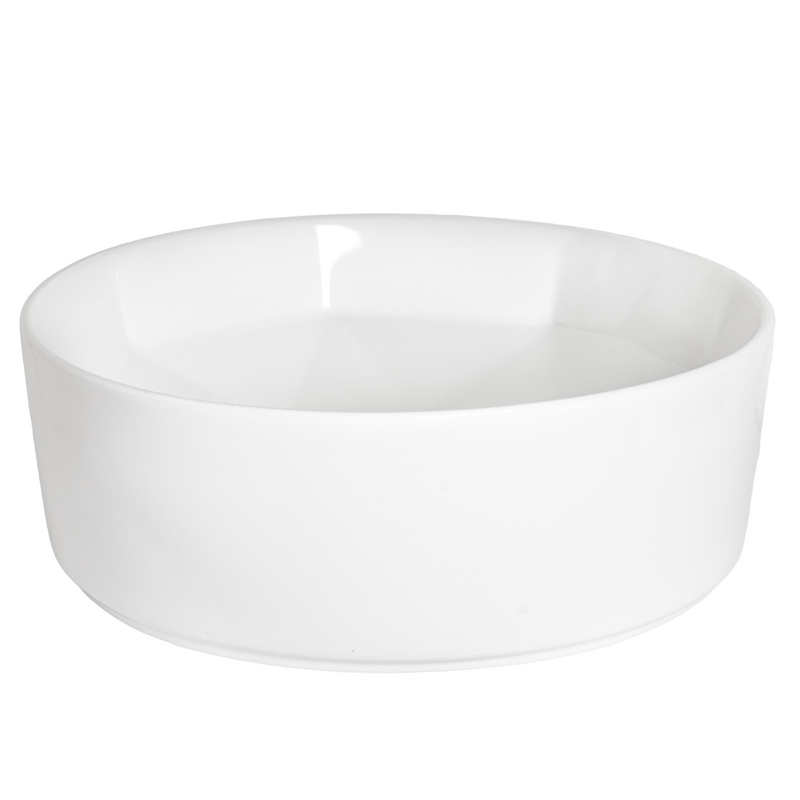 Vue de devant Vasque à poser ronde en céramique ELYNA