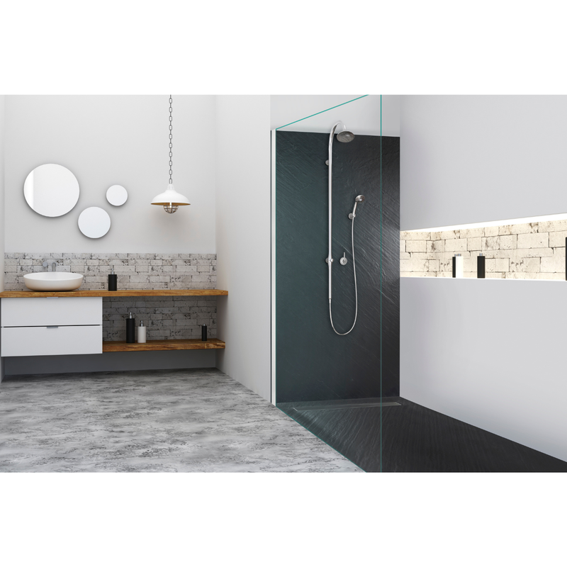 Receveur de douche extra plat PIERRE NATURELLE Graphite - Le Monde du Bain