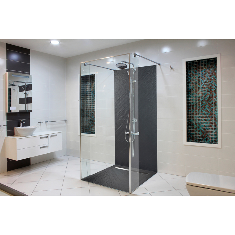 Receveur de douche extra plat PIERRE NATURELLE Graphite - Le Monde du Bain