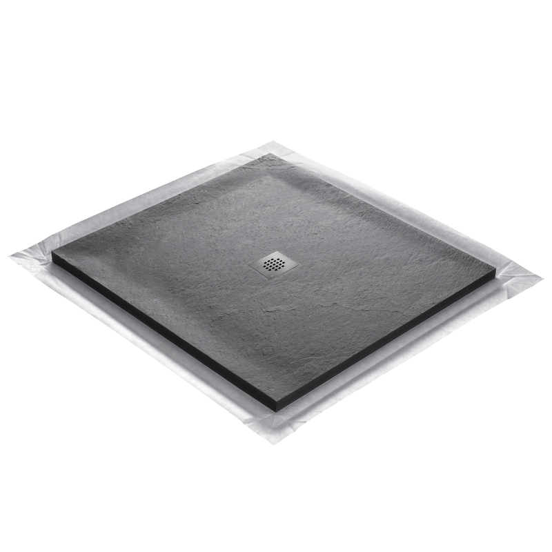 Receveur de douche extra plat PIERRE NATURELLE Roche de mer avec natte étanche - Le Monde du Bain