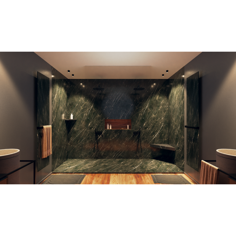 Receveur de douche extra plat finition marbre noir - Le Monde du Bain