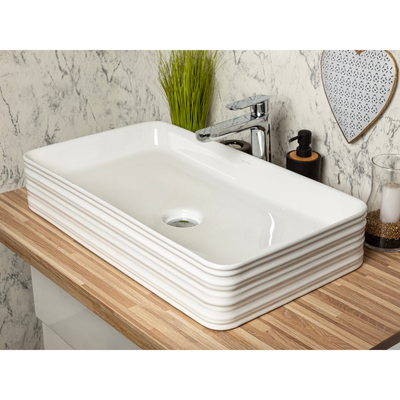 Vasque à poser rectangulaire en céramique LISA