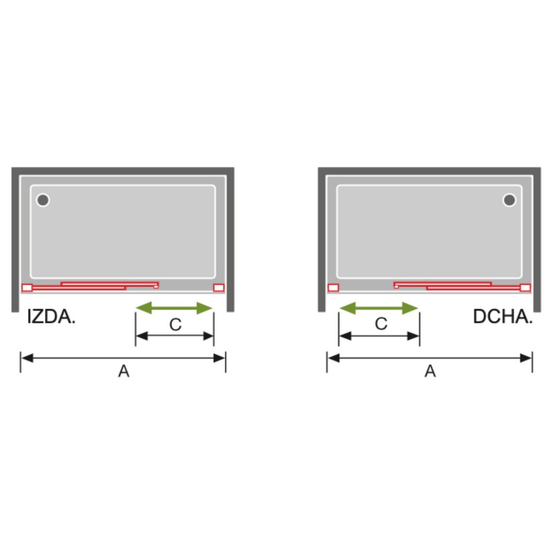 Paroi de douche fixe avec Porte coulissante + Paroi latérale URBAN or brossé - Le Monde du Bain