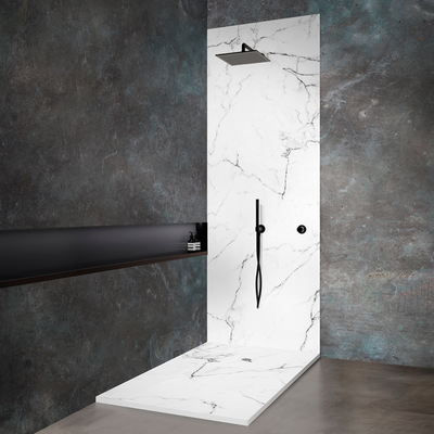 Receveur de douche extra plat finition marbre blanc - Le Monde du bain
