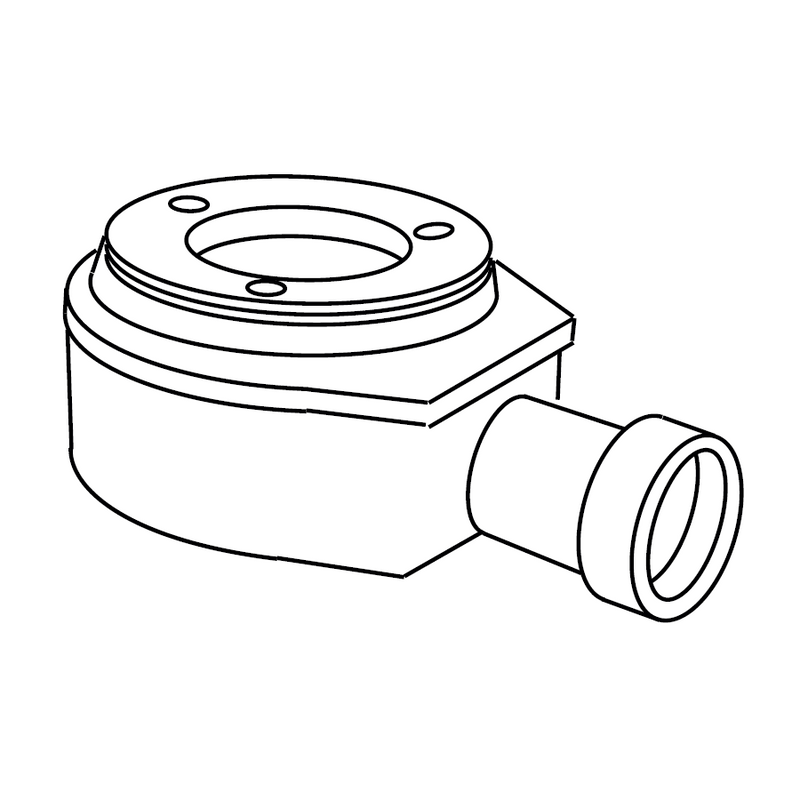 Dessin - Bonde horizontale Sanycces Ø90 mm pour receveur de douche - Le Monde du Bain