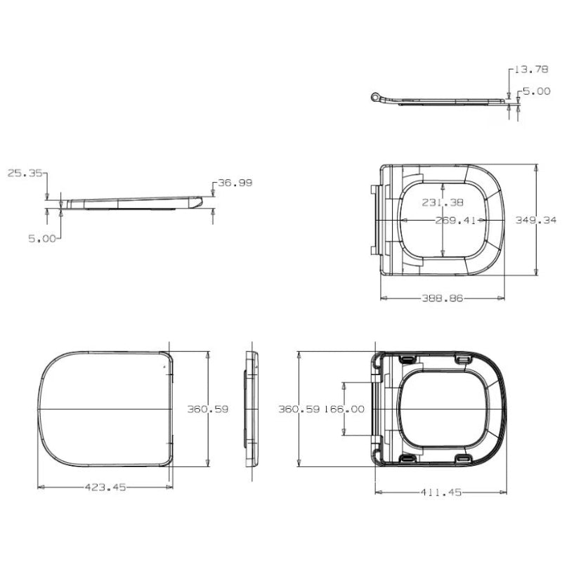 Abattant WC KRONENBACH Cube avec mécanisme de fermeture amortie