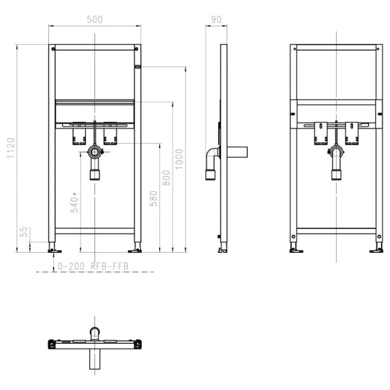 Bâti-support pour lavabo KRONENBACH Plantec 2.0 112 cm