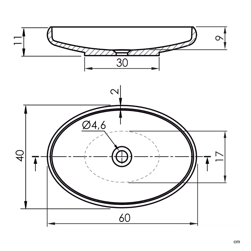 Fiche technique - Vasque à poser rectangulaire en sanydur RUST - Le Monde du Bain