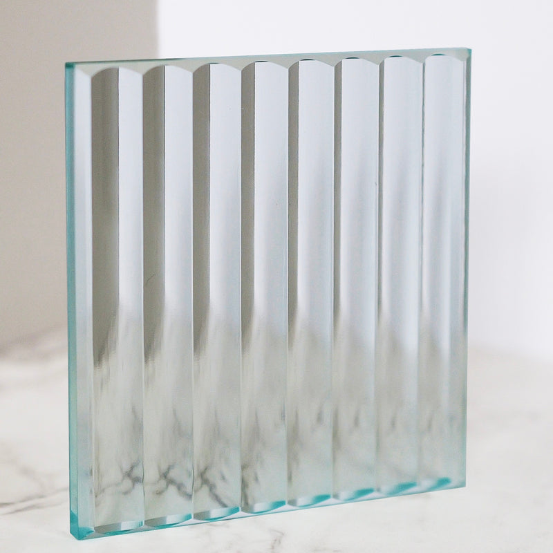 Détail verre cannelé Paroi de douche fixe FRESH PERIMETRAL noire